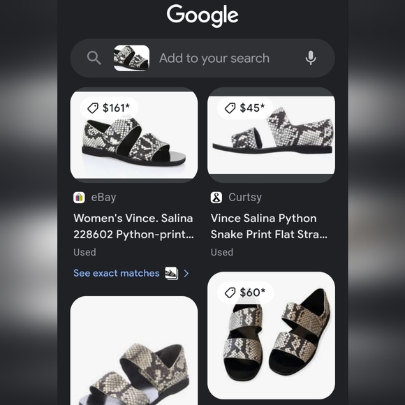 Vince Salina Python Print Sandals Size 8 - Picture 11 of 11